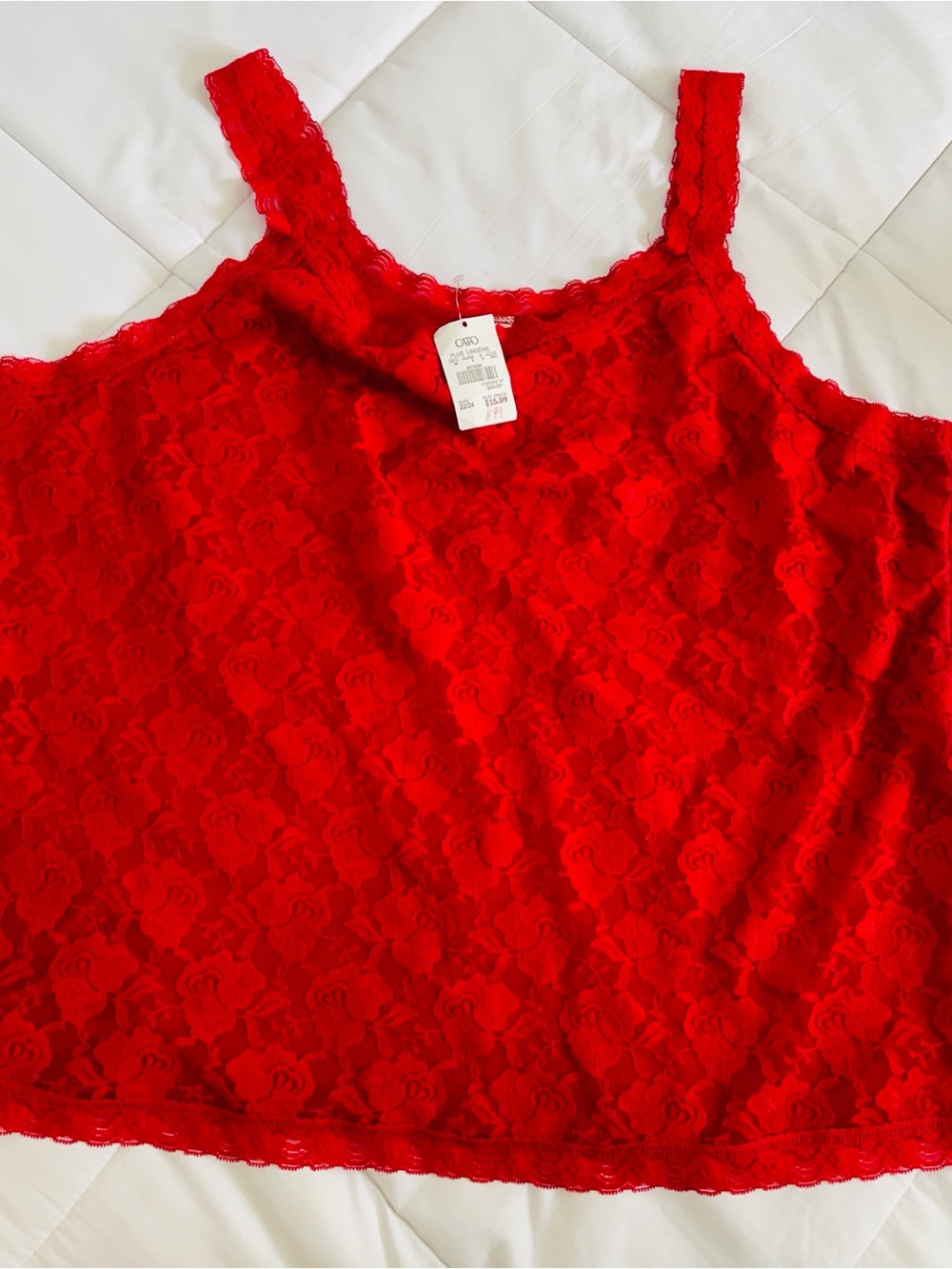 Cato Red Lace Camisole Tank Top